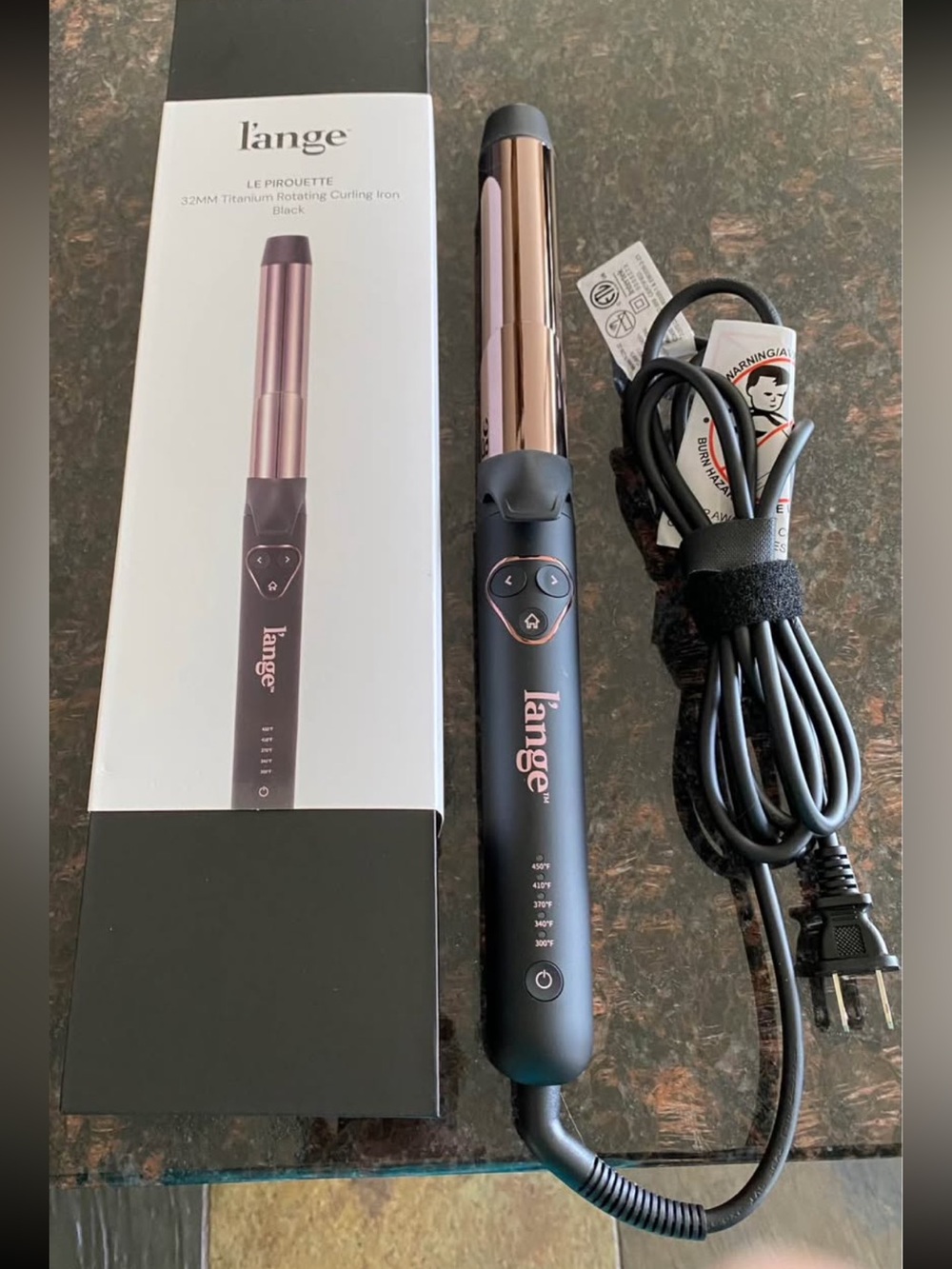 L’ANGE HAIR “Le Pirouette” Titanium Rotating Curling Iron. (Used Once)